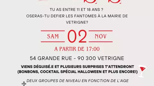 Halloween à Vétrigne pour les 11-18 ans